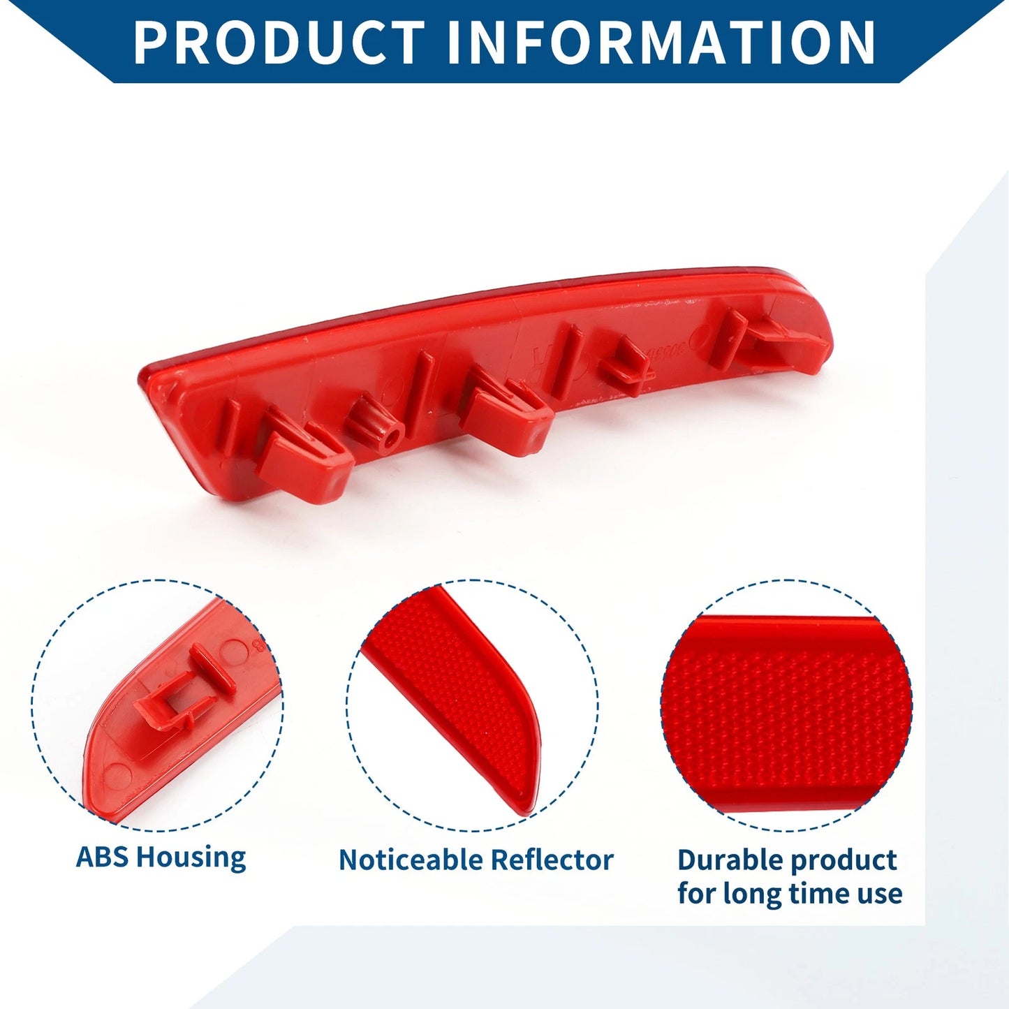 Bumper Reflector for BMW 740i 2016-2019 Red 1 x Rear Right