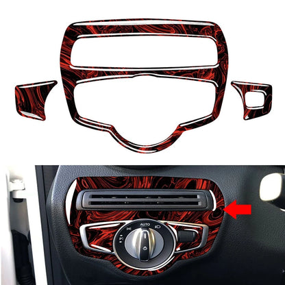 Fire Red Headlight Switch Cover Set for Mercedes-Benz GLC C-Class (2015-2020)