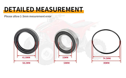 Left Rear Axle Wheel Bearing Seal for Honda TRX500 Rubicon 2001-2014