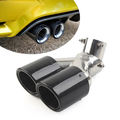 101mm Carbon Fiber Muffler Tip Y Shape for Universal Exit Exhaust Pipe