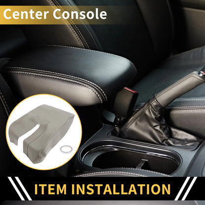 Center Console Lid Armrest Cover for Toyota Tundra Microfiber Leather Grey