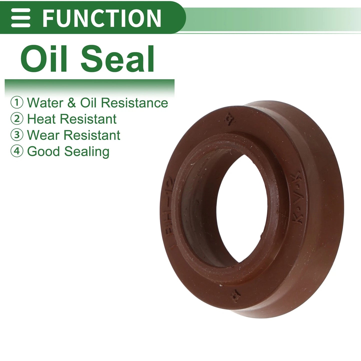 Oil Seal 12x20x4.5mm Rotary Shaft Seal FKM Rubber Brown 5 Pcs