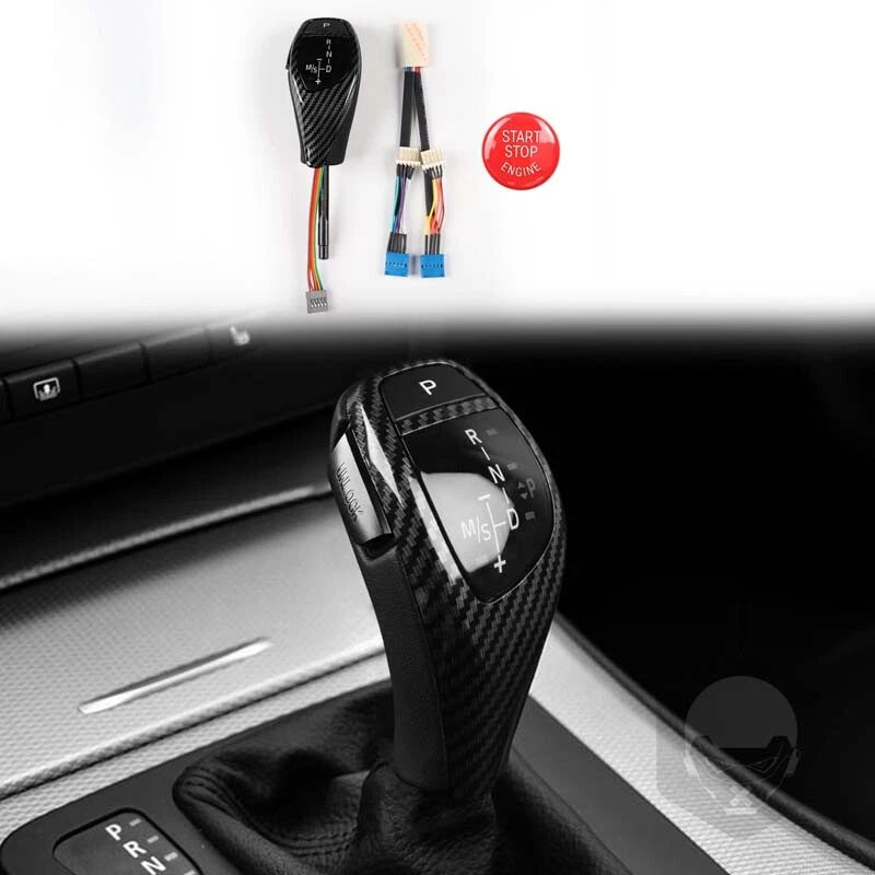 Carbon Fiber Style Automatic LED Shift Knob Gear Shifter For BMW X3 E83 2004-10