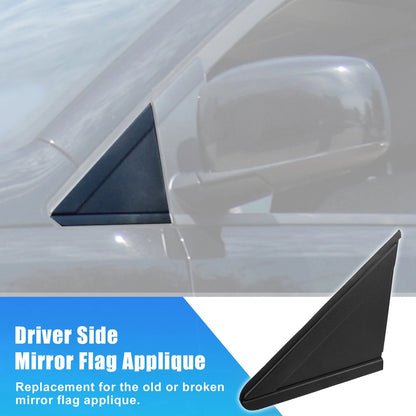 1 x Mirror Flag Applique Left for Dodge Grand Caravan Plastic Black