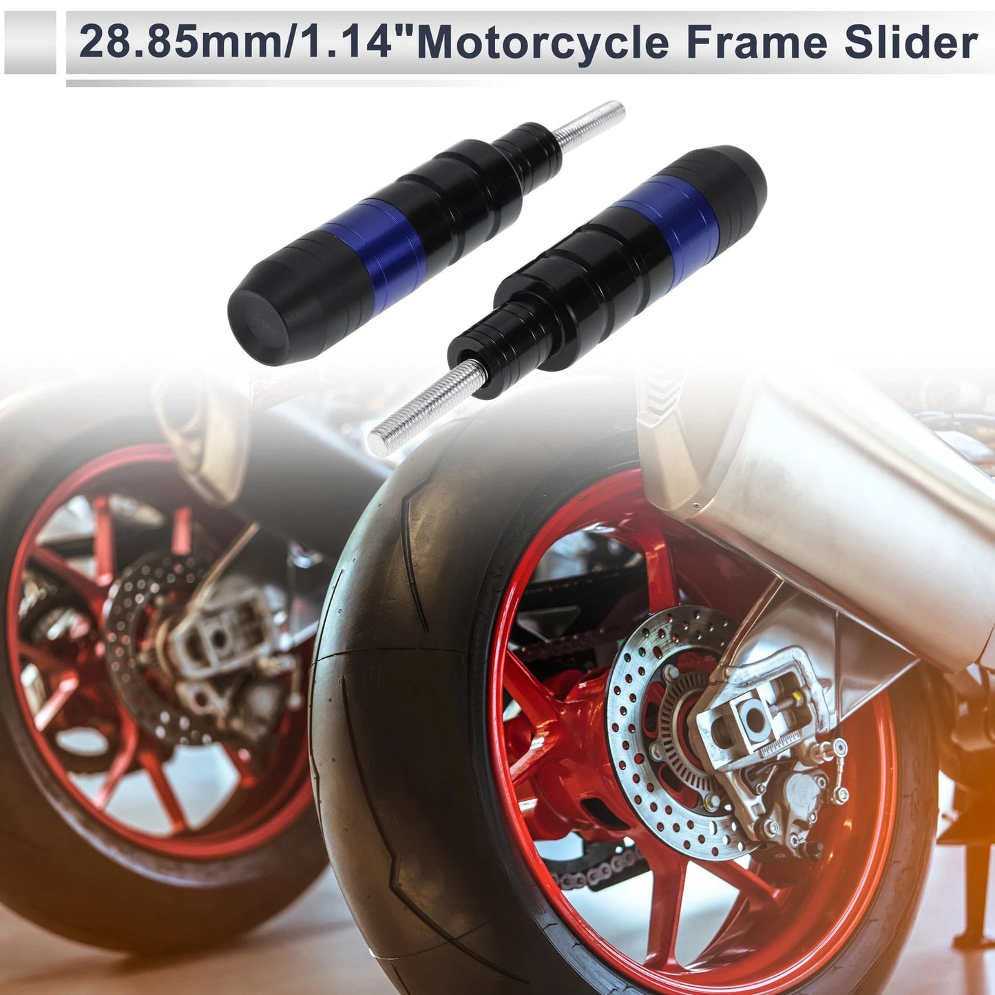 0.73" Aluminum Alloy Plastic 2 x Motorcycle Slider Frame for Make Model