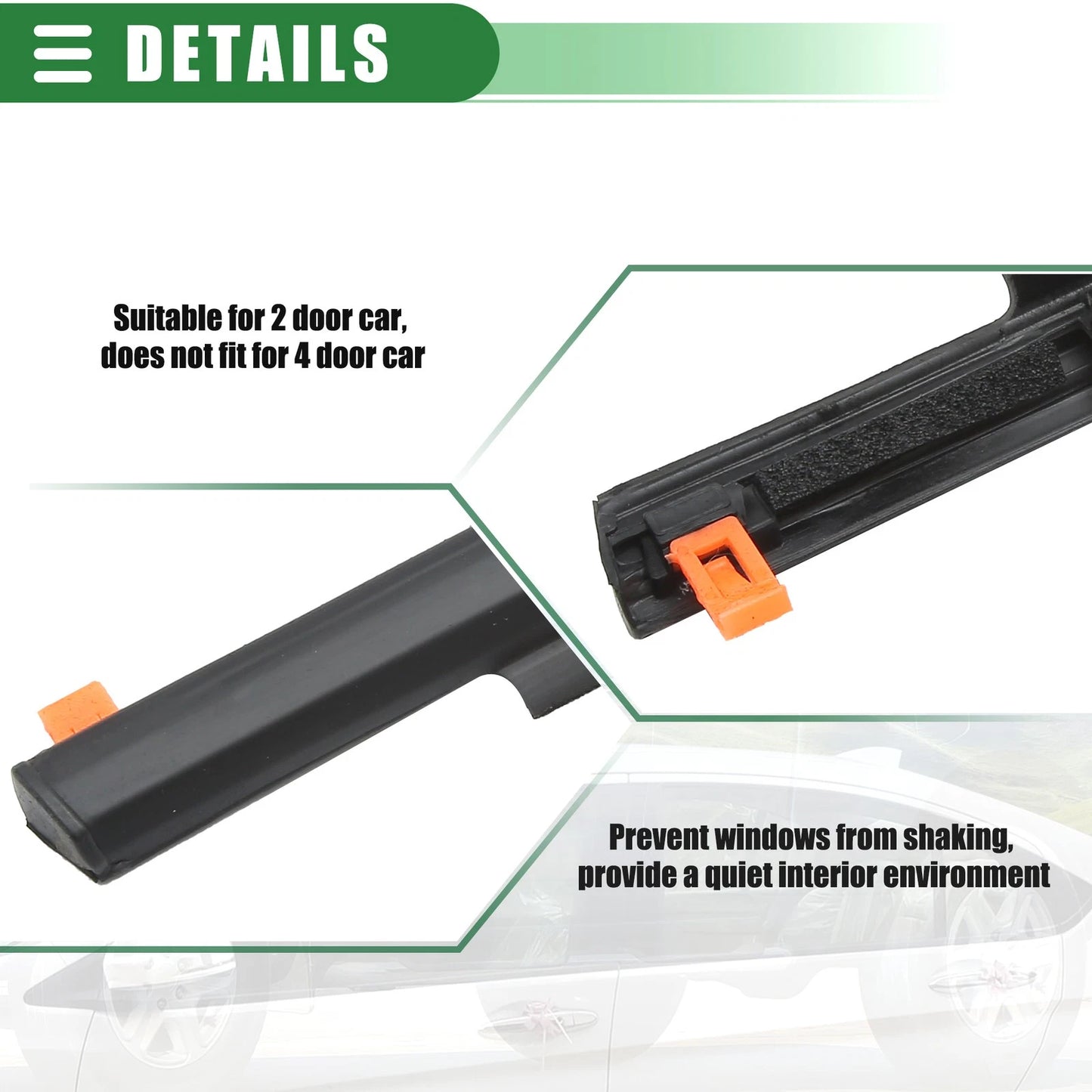 Front Left Right Door Window Belt Weatherstrip for Toyota FJ Cruiser (07-14)