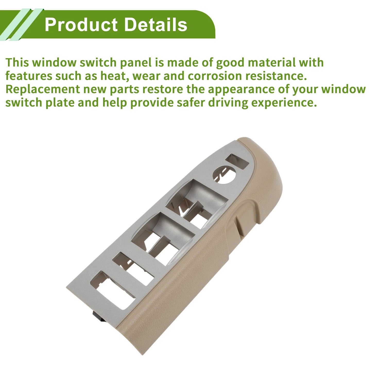 Front Left Window Switch Bezel Cover for Chevy Silverado 1500