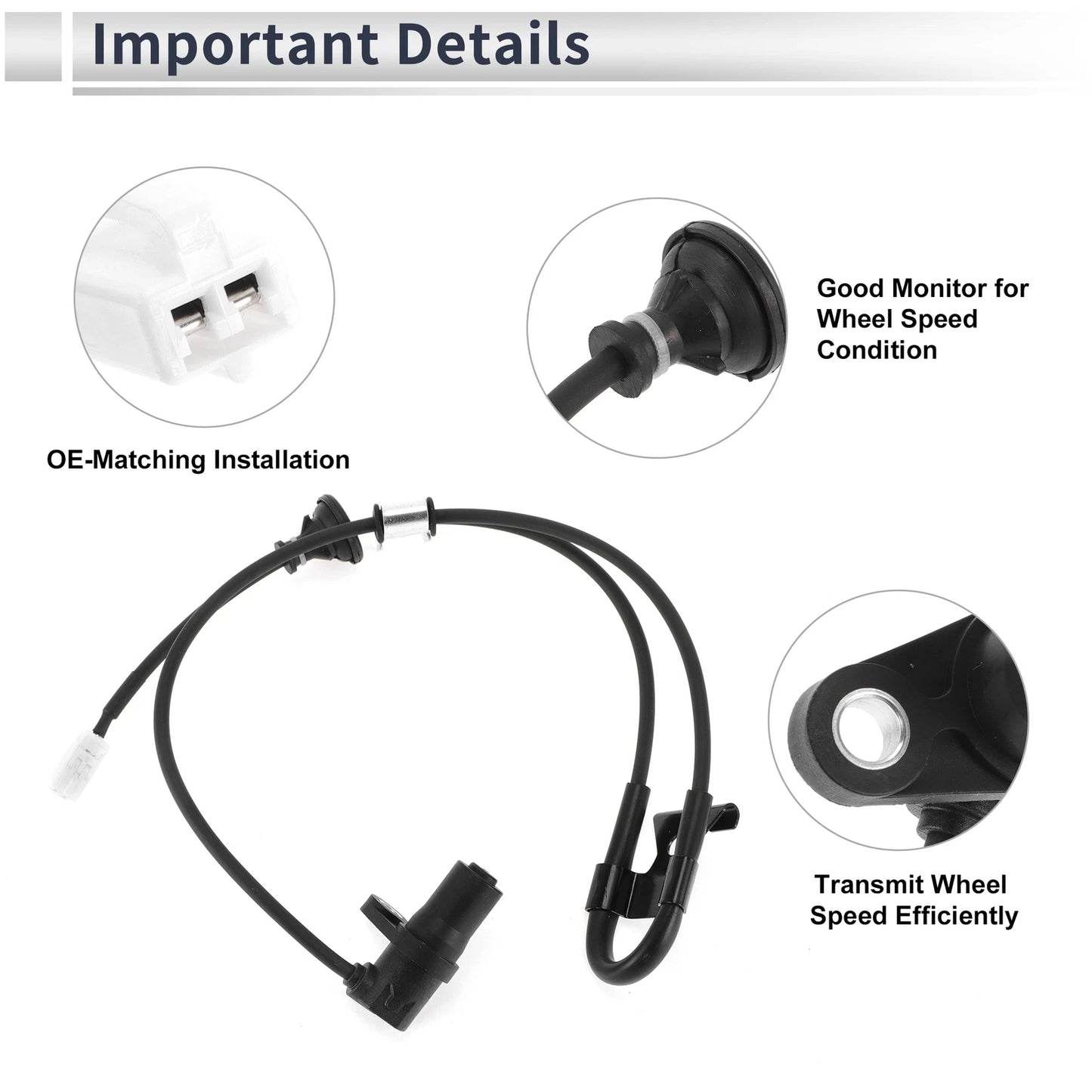 ABS Wheel Speed Sensor for Toyota Highlander (2004-2007) - 1 x Rear Left