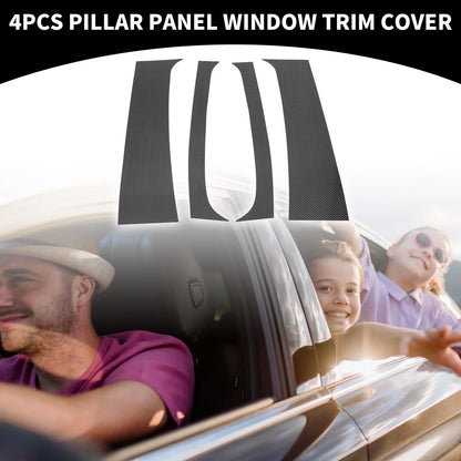 4 x Pillar Window Trim for Dodge Ram 1500 (1994 - 2001) Black Carbon Fiber