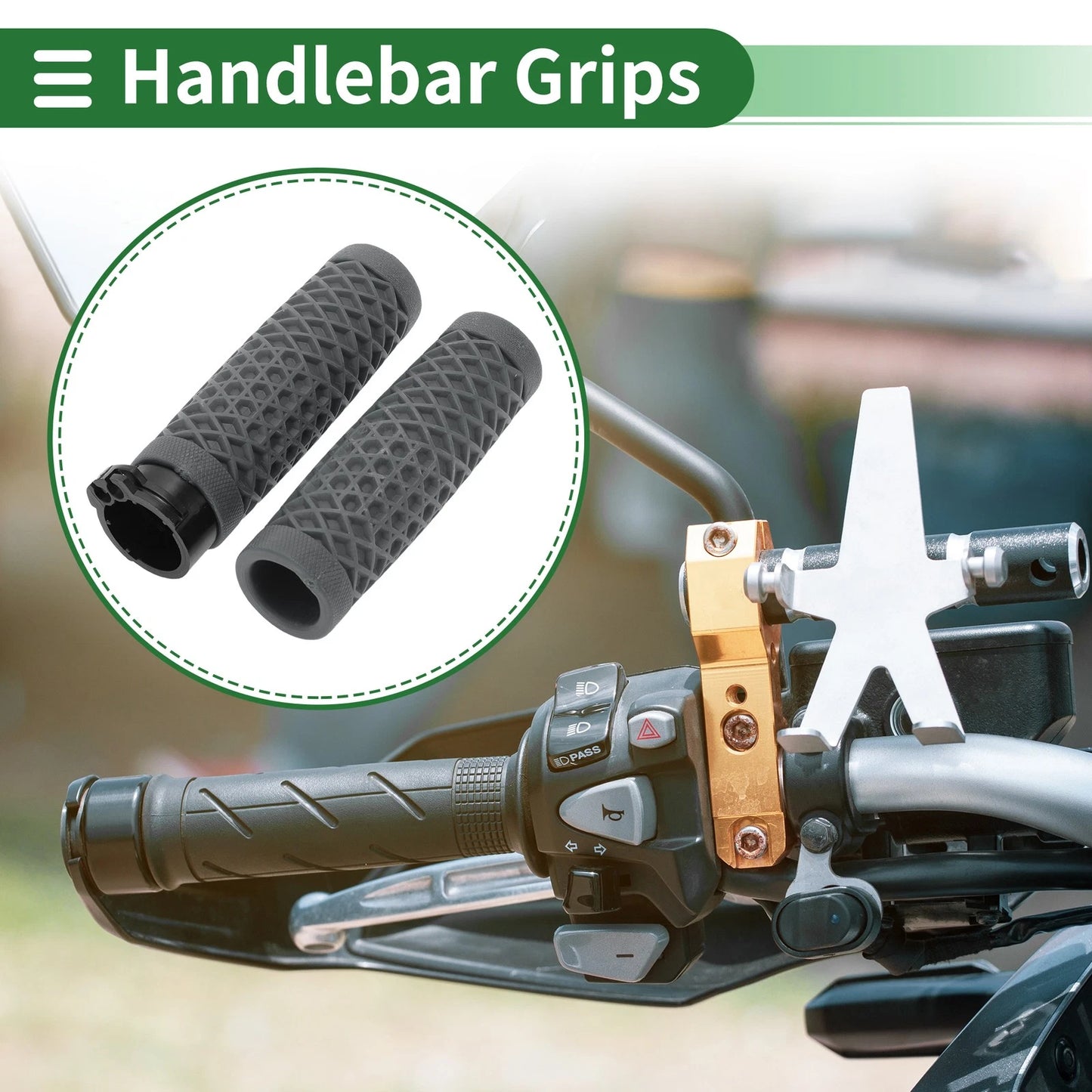 Handlebar Grips / 25mm / Grips TPU Dark Gray for Motorcycle