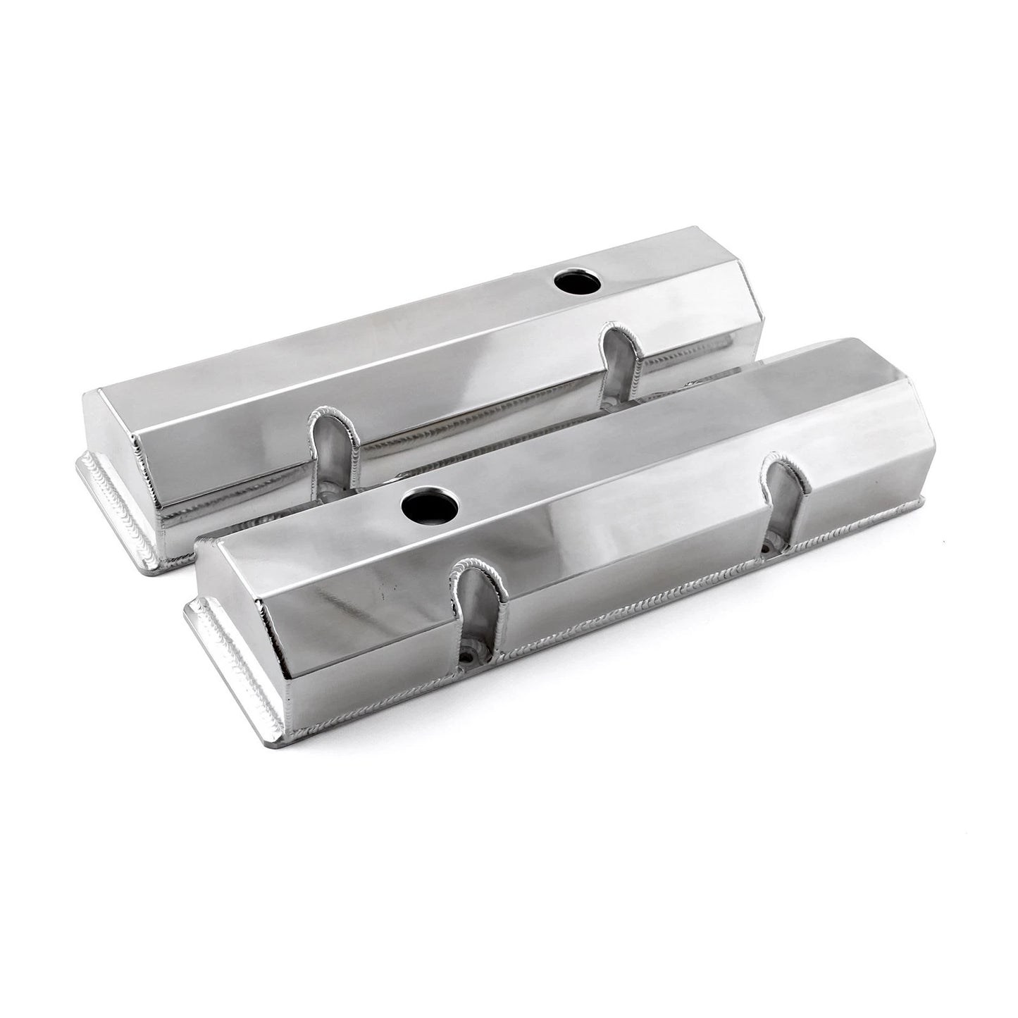 Polished Tall Valve Covers w/ Hole for Chevy SBC 350