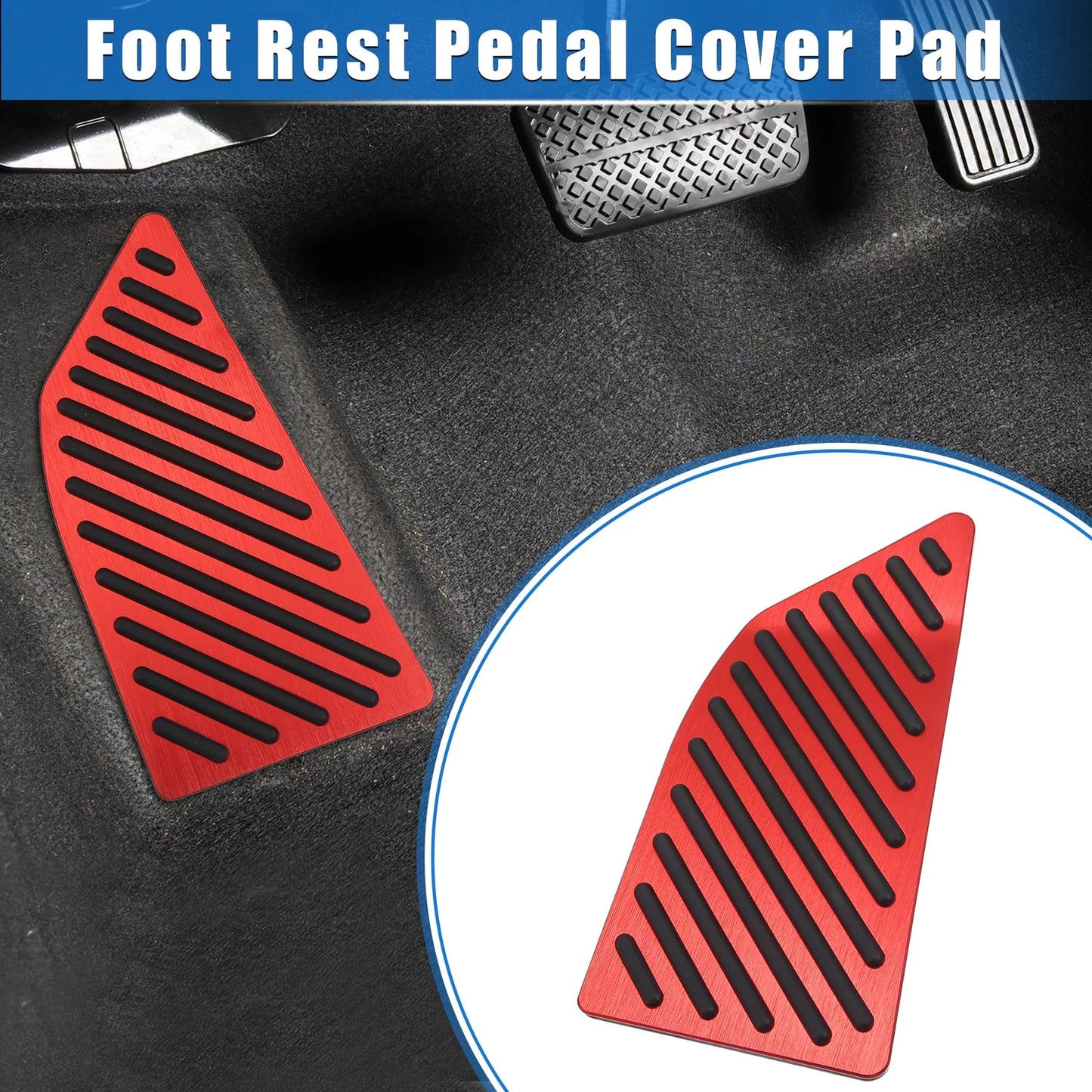 Foot Rest Pedal Cover Pad Aluminum Alloy Red for Toyota Corolla (2019–2020)