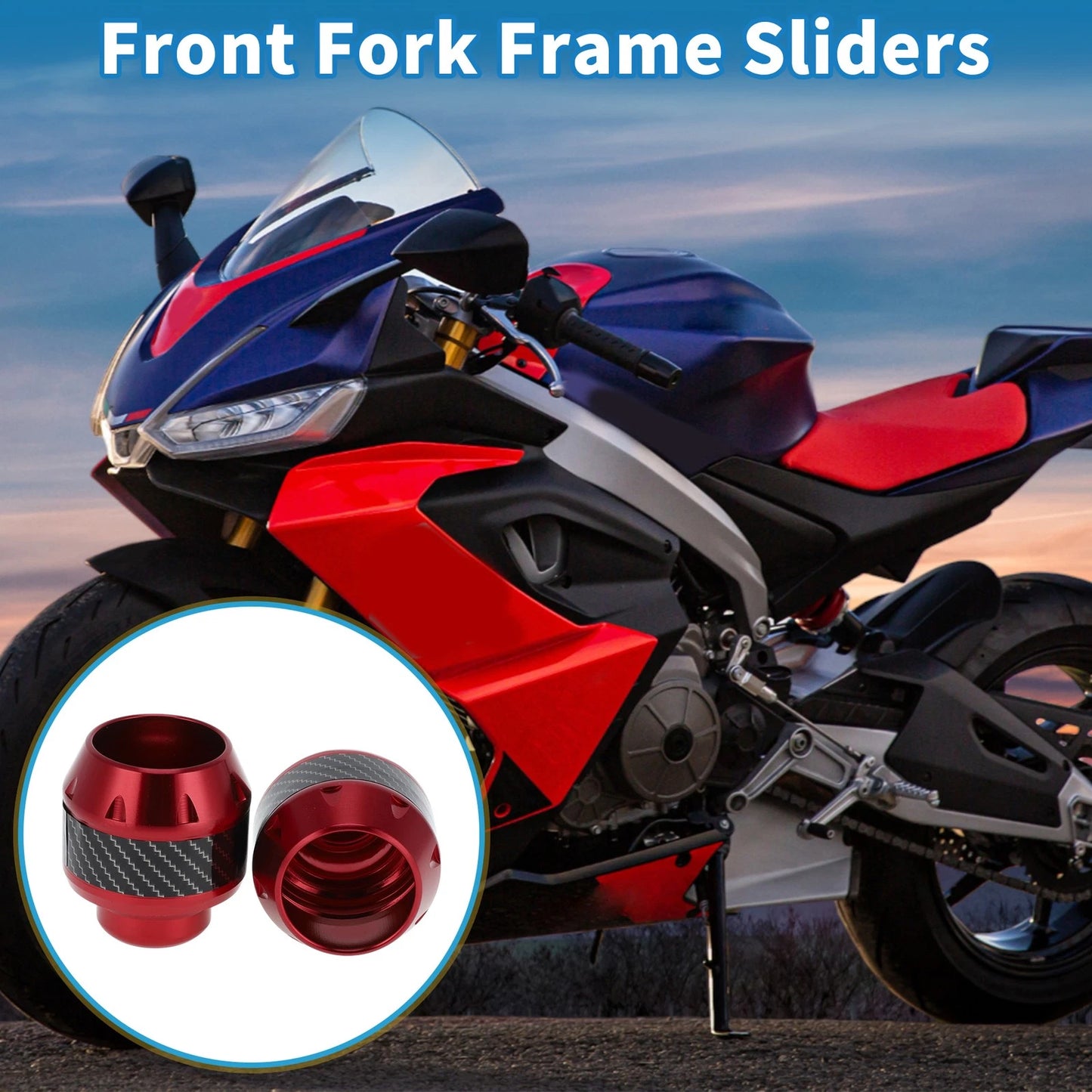 Frame Sliders Aluminum Alloy Red 2 x for Motorcycle