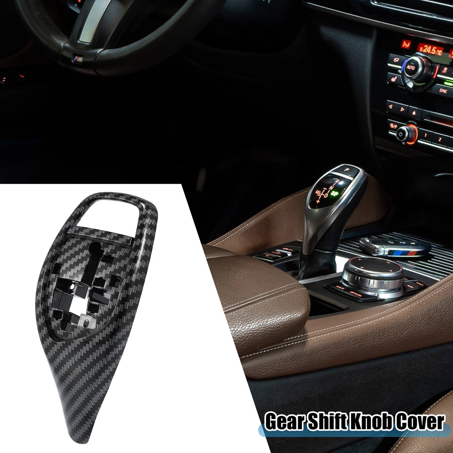 Gear Shift Lever Cover for BMW 1 2 3 4 5 6 7 Series X3 X4 Carbon Fiber (2006-2023)