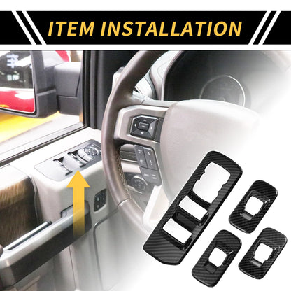 Front Rear Door Window Switch Panel Cover Trim for Ford F-150 (2015-2020)