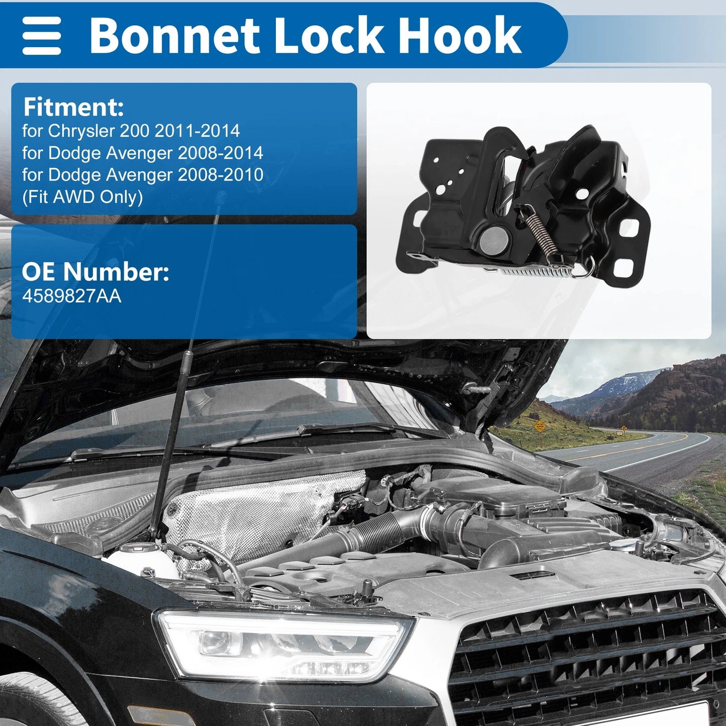 Hood Latch Assembly for Chrysler 200 (2011-2014)