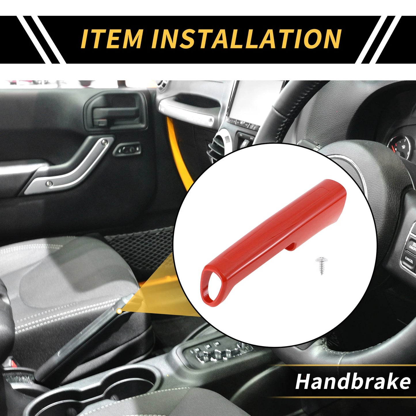 Parking Handbrake Cover Trim for Jeep Wrangler JK JKU (2011-2017) Red