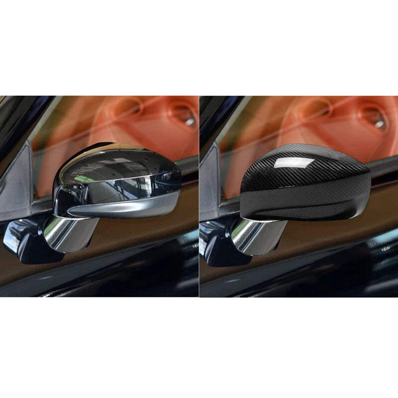Real Carbon Fiber Stick-on Side Mirror Caps Cover For Nissan GT-R R35 2009-2021