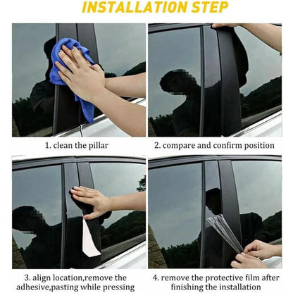 6 x Window Pillar Posts Door Trim Covers for 2021-2024 Toyota Sienna