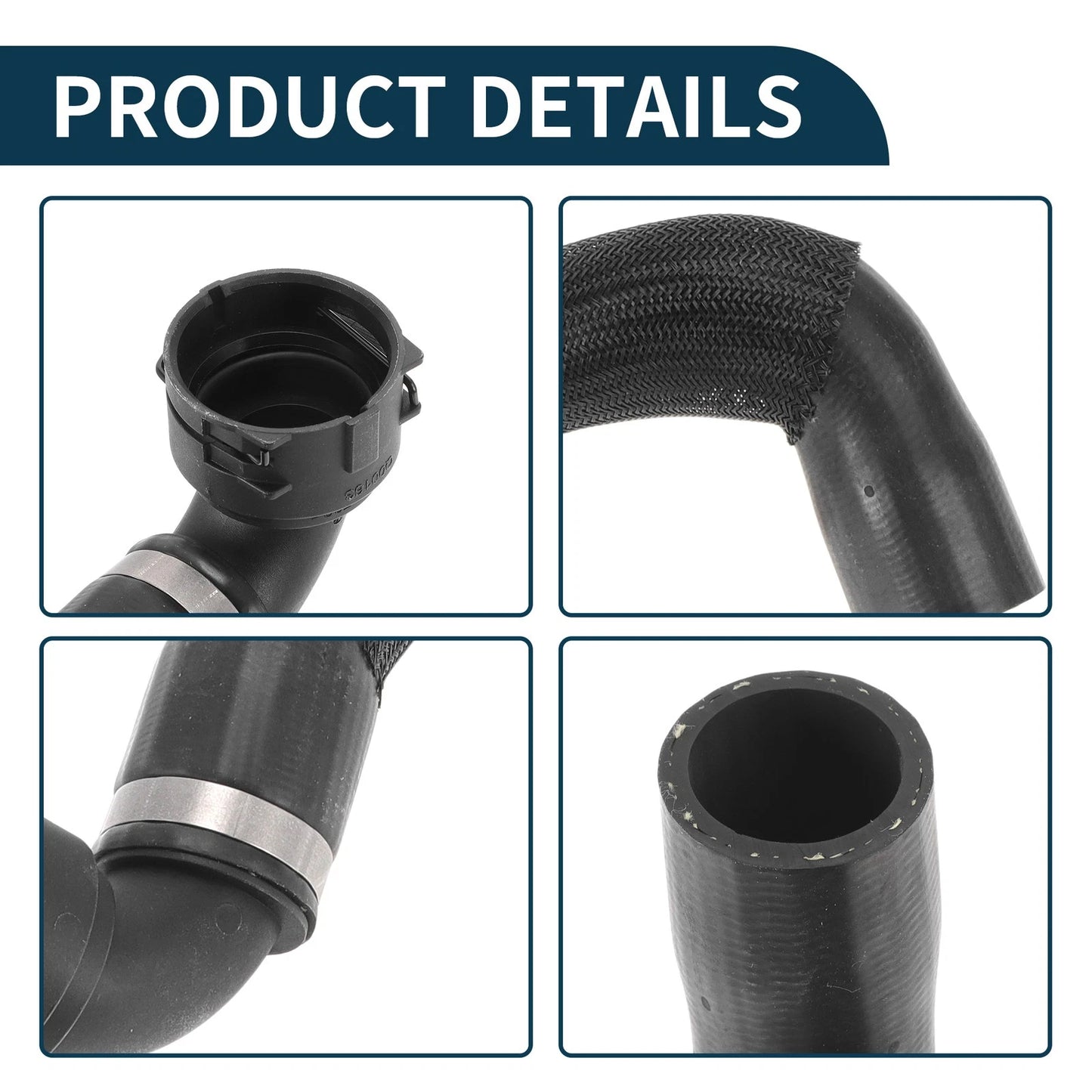 Upper Radiator Hose for Volvo XC90 (2016-2021) Rubber Black