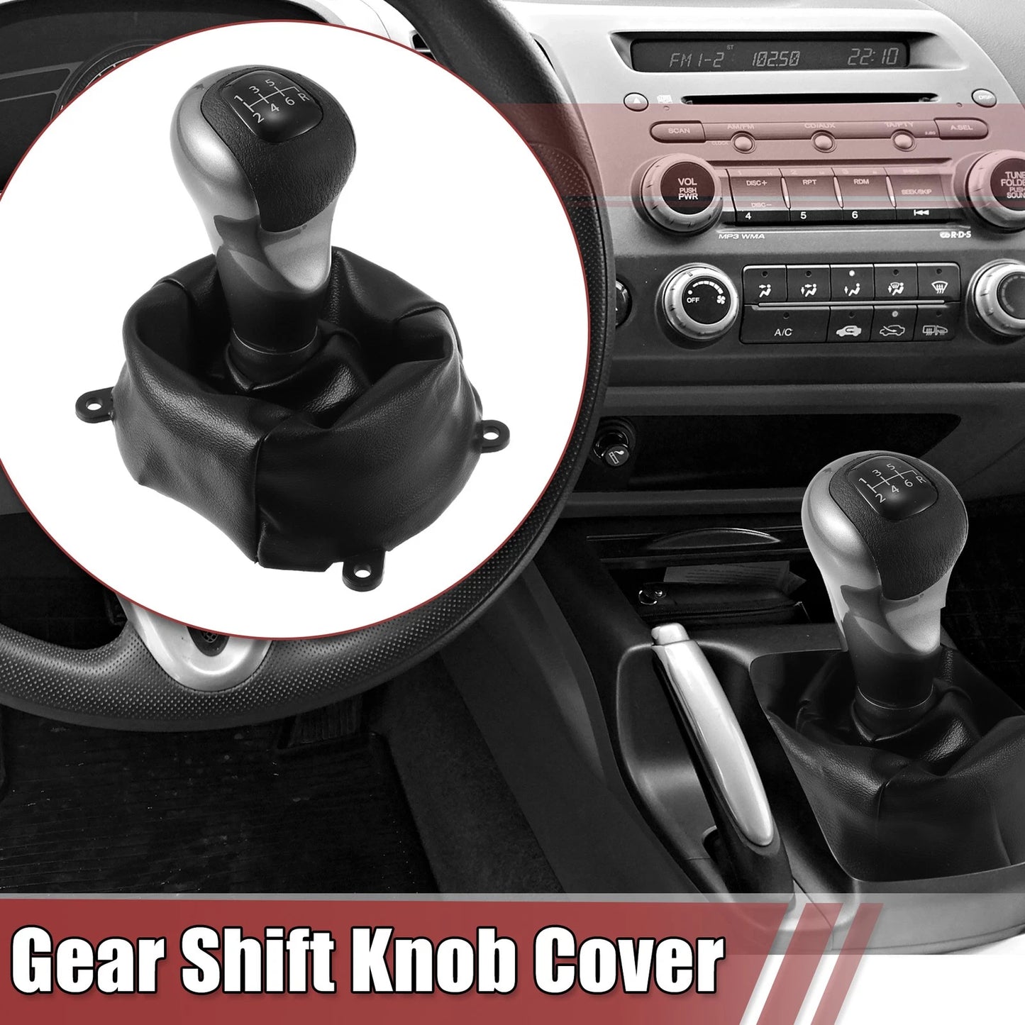 Manual Gear Shift Knob 6 Speed for Honda Civic (2006-2011) Black