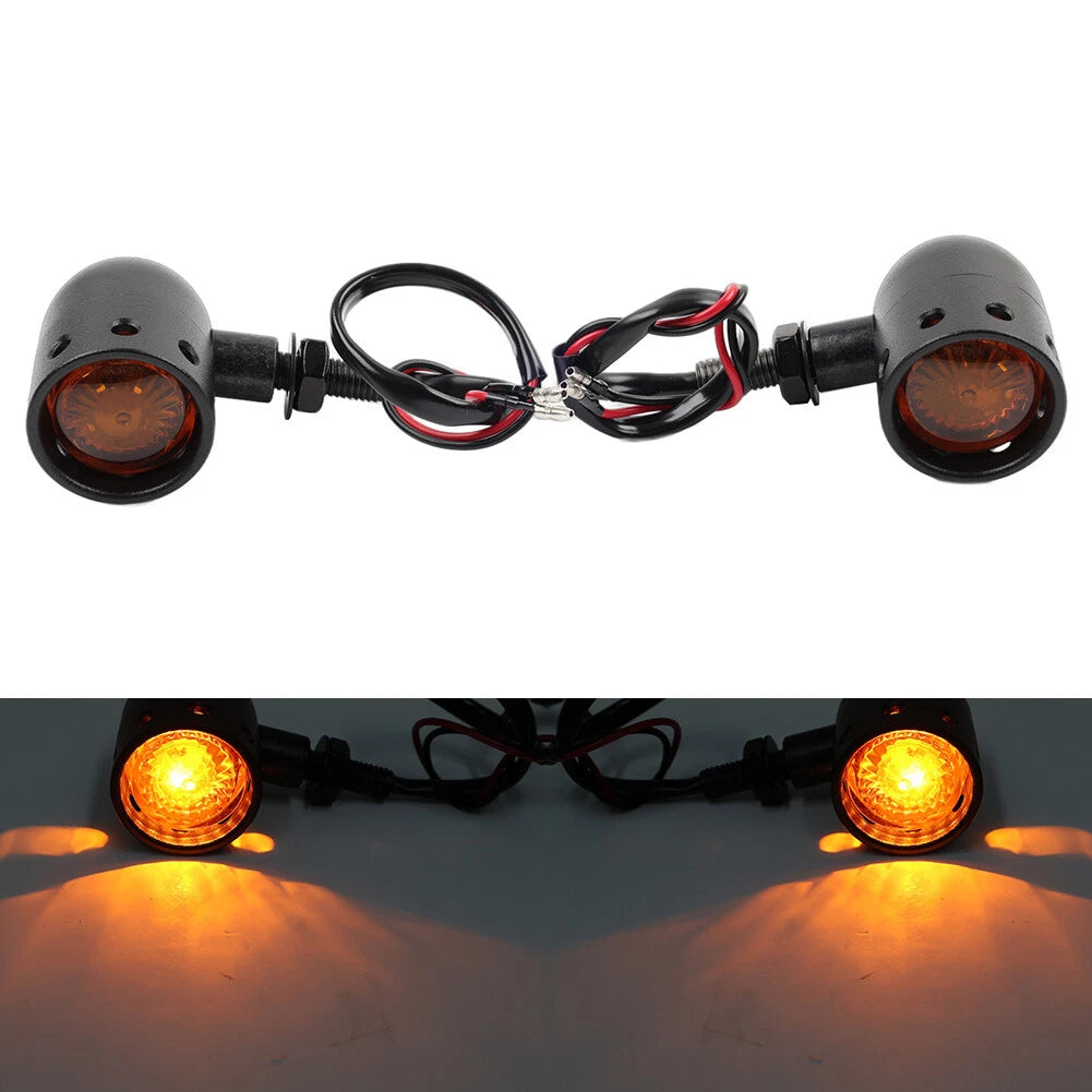 11 LEDs Black Retro Motor Turn Signal Lights for Universal