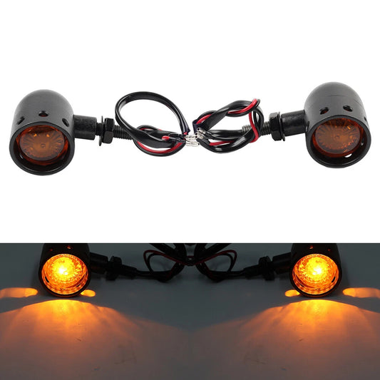11 LEDs Black Retro Motor Turn Signal Lights for Universal