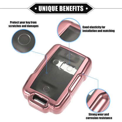 TPU Pink Clear 4-Button Key Fob Cover for Chevy Suburban