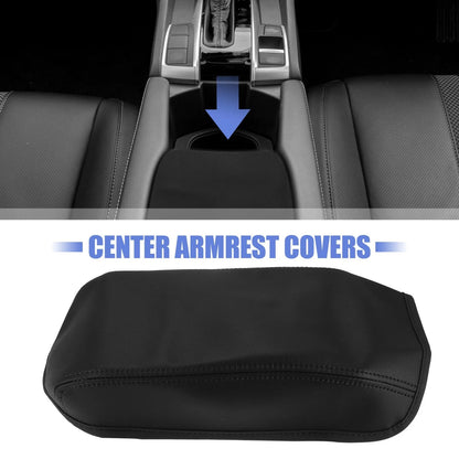 Microfiber Leather Armrest Cover Pad for Honda Civic (2012-2015) Black
