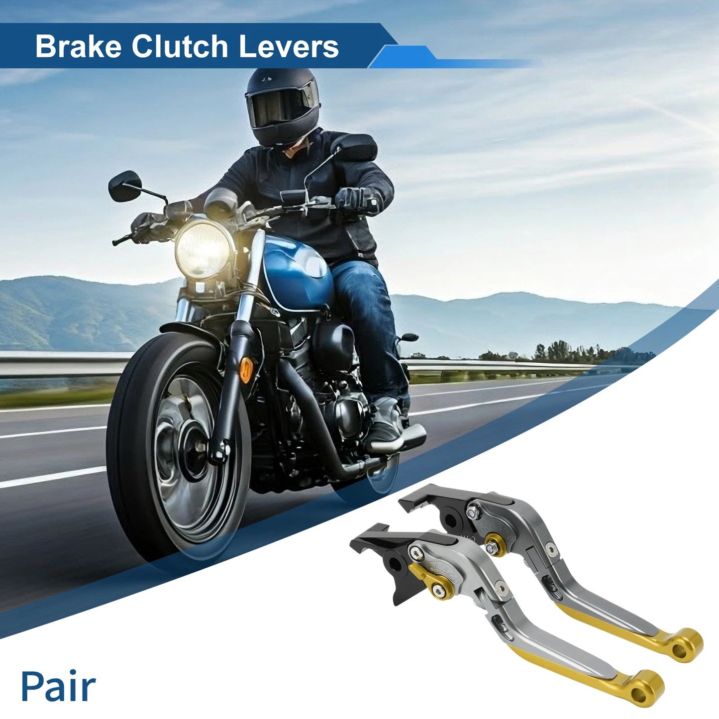 2 x Short/Long Brake Clutch Levers for Kawasaki ZX7R/ZX7RR (1989–2003)