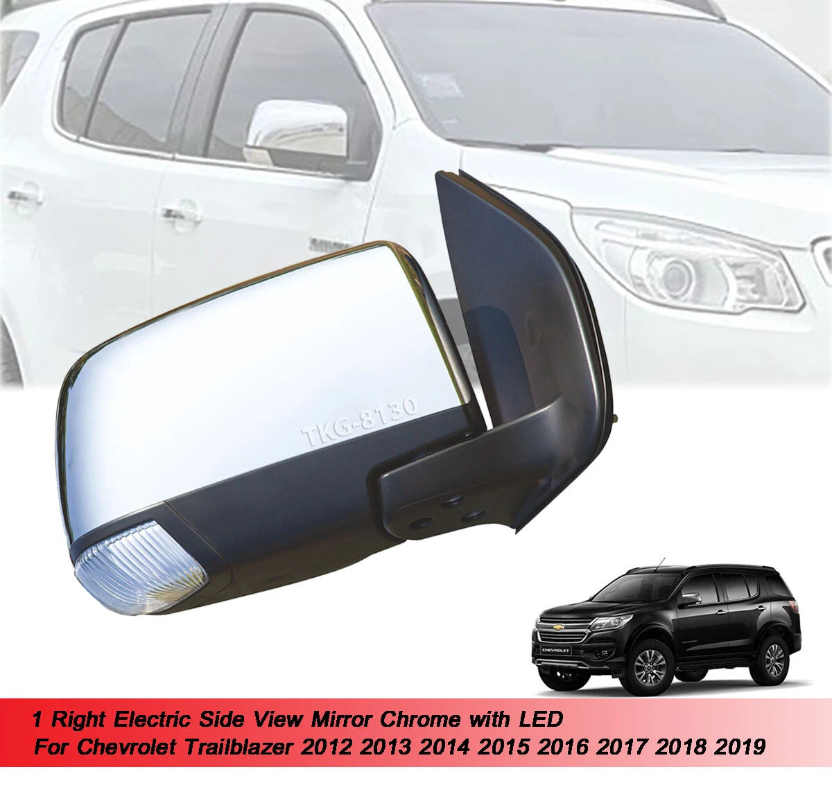 RH Electric Side Mirror Chrome for Chevrolet Trailblazer (2012-2019)