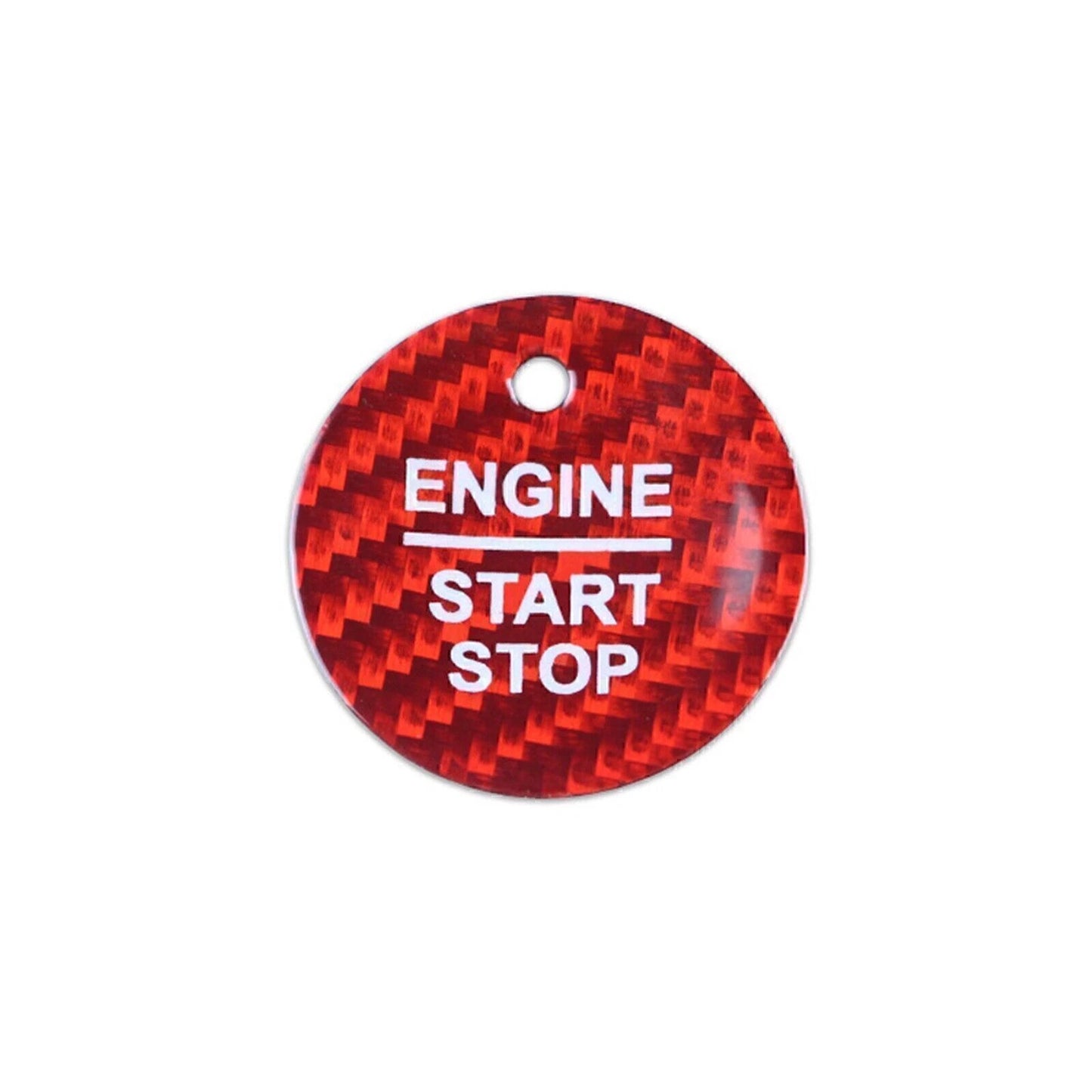 Red Carbon Fiber Engine Start Button Cap for Ford F150, Explorer (2016-2018)