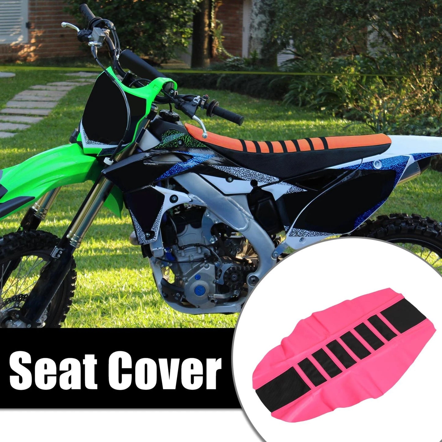 Seat Cover Seat Cushion Faux Leather Pink Black for Motorcycle Pit Dirt Bike