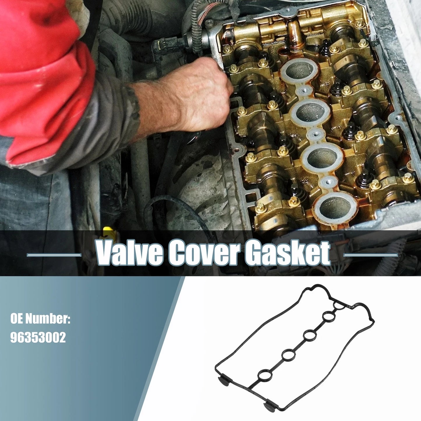 Valve Cover Gaskets for Chevrolet Aveo 1.6L (2004-2008) Black