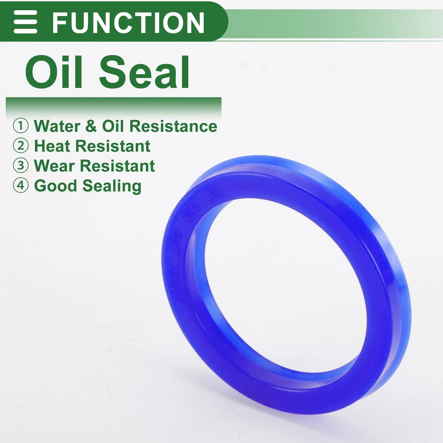 Oil Seal TPU 35x45x6mm Rotary Shaft Seal High Pressure Blue 5 Pcs