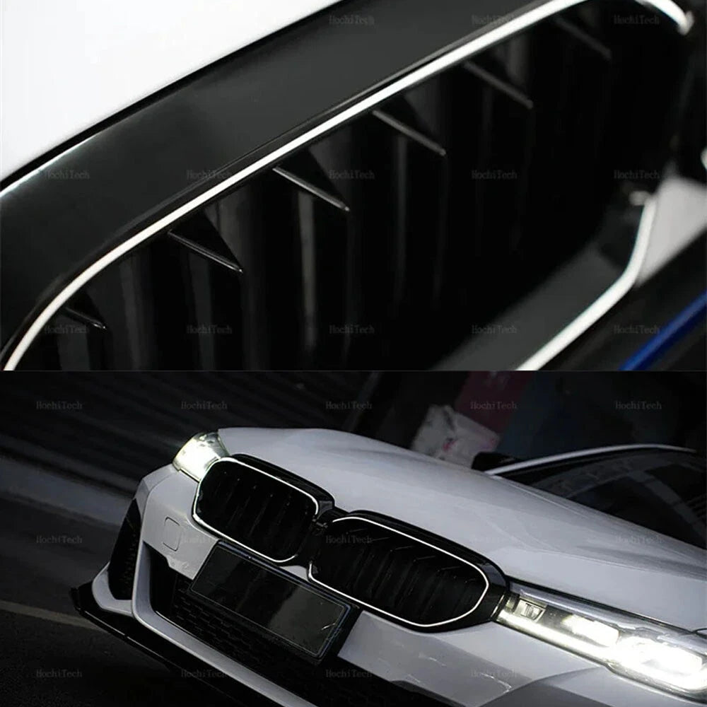 LED Front Kidney Grille Lights for 2021-2023 BMW G30 G31 530i 540i Gloss Black