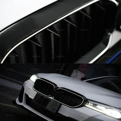 LED Front Kidney Grille Lights for 2021-2023 BMW G30 G31 530i 540i Gloss Black