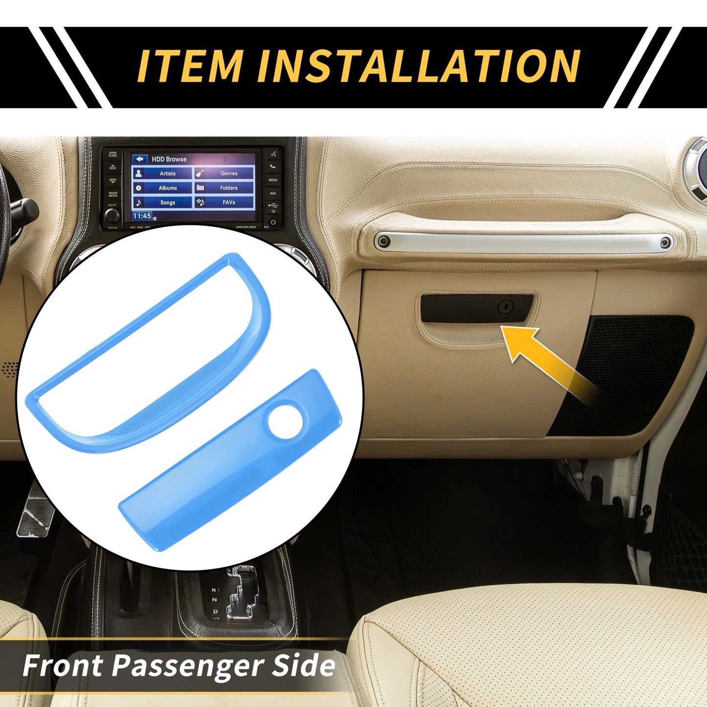 Glove Box Handle Switch Cover Trim for Jeep Wrangler JK (2007-2017)