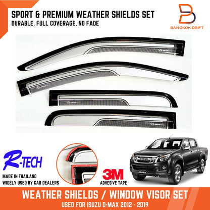 Silver Visor Shield Wind Deflector for Isuzu D-Max (2012-2019)