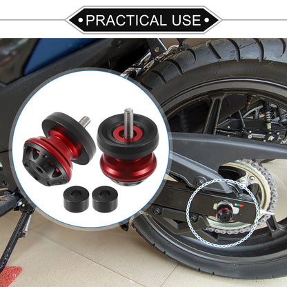 1 x Pair Swingarm Spool 6mm CNC Swing Arm Sliders Stand Red for Motorbike
