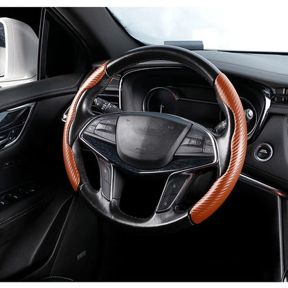 38cm Non-Slip Steering Wheel Cover for Car - Brown