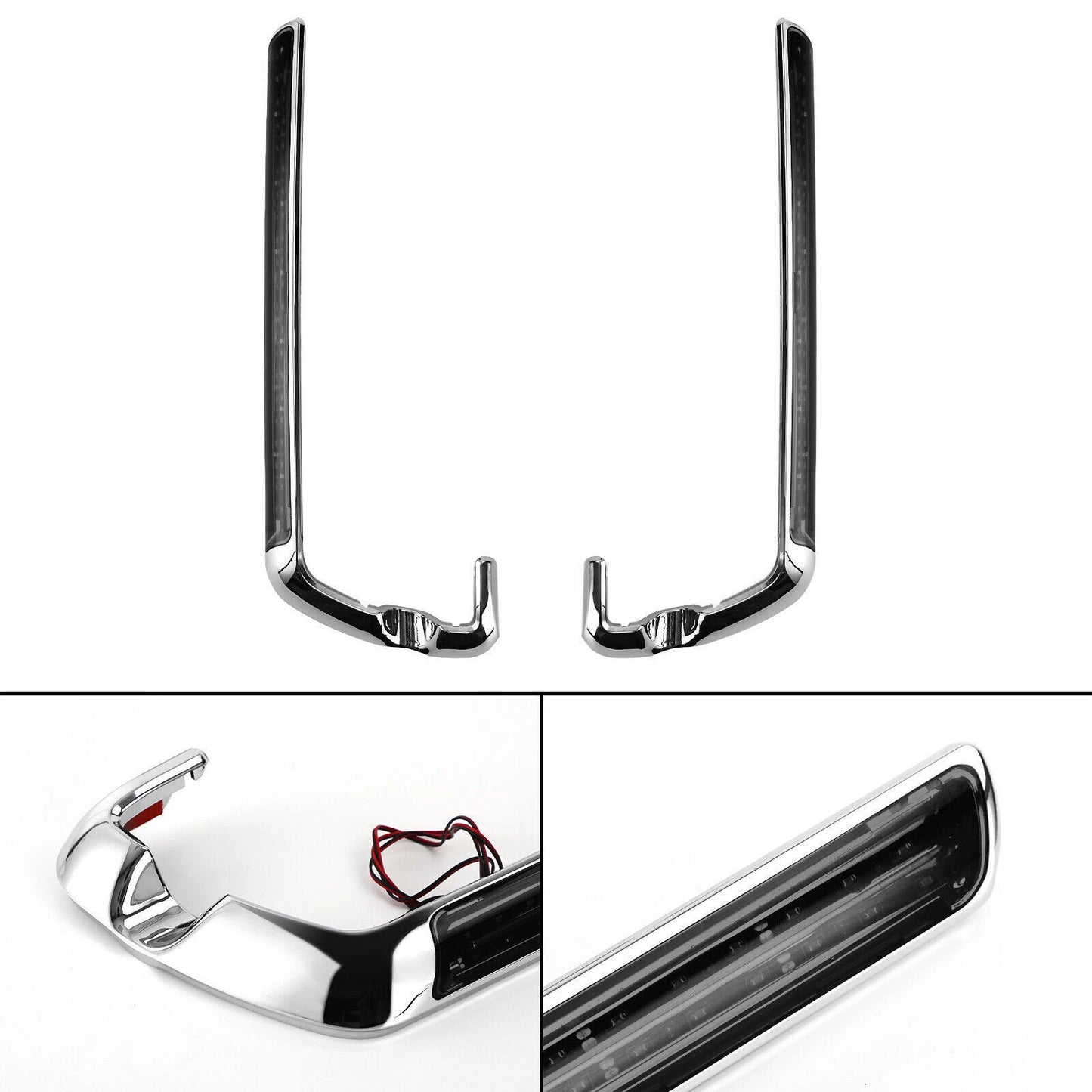 2 x Saddlebag Light LED Marker Black for Harley Davidson Glide (2014-2019)