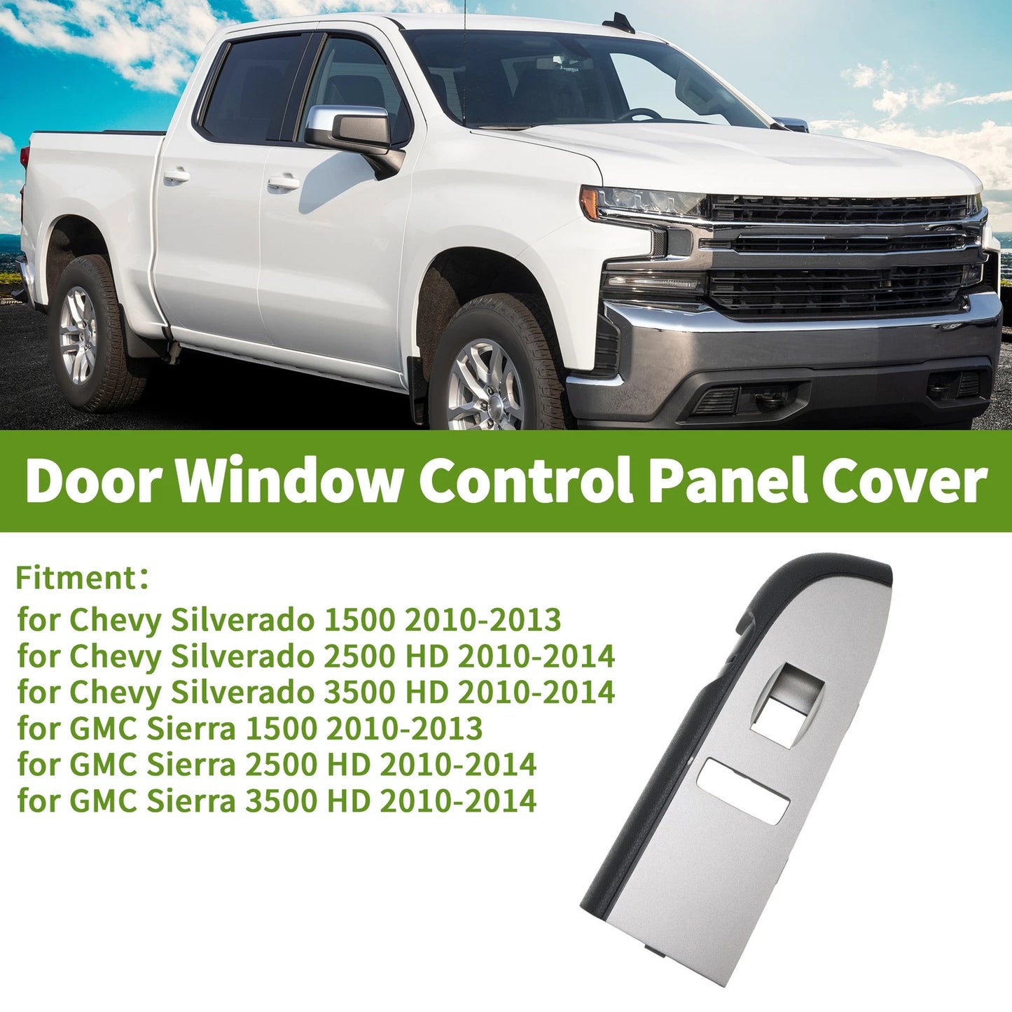 Bezel Cover Front Right Window Switch for Chevy Silverado 1500