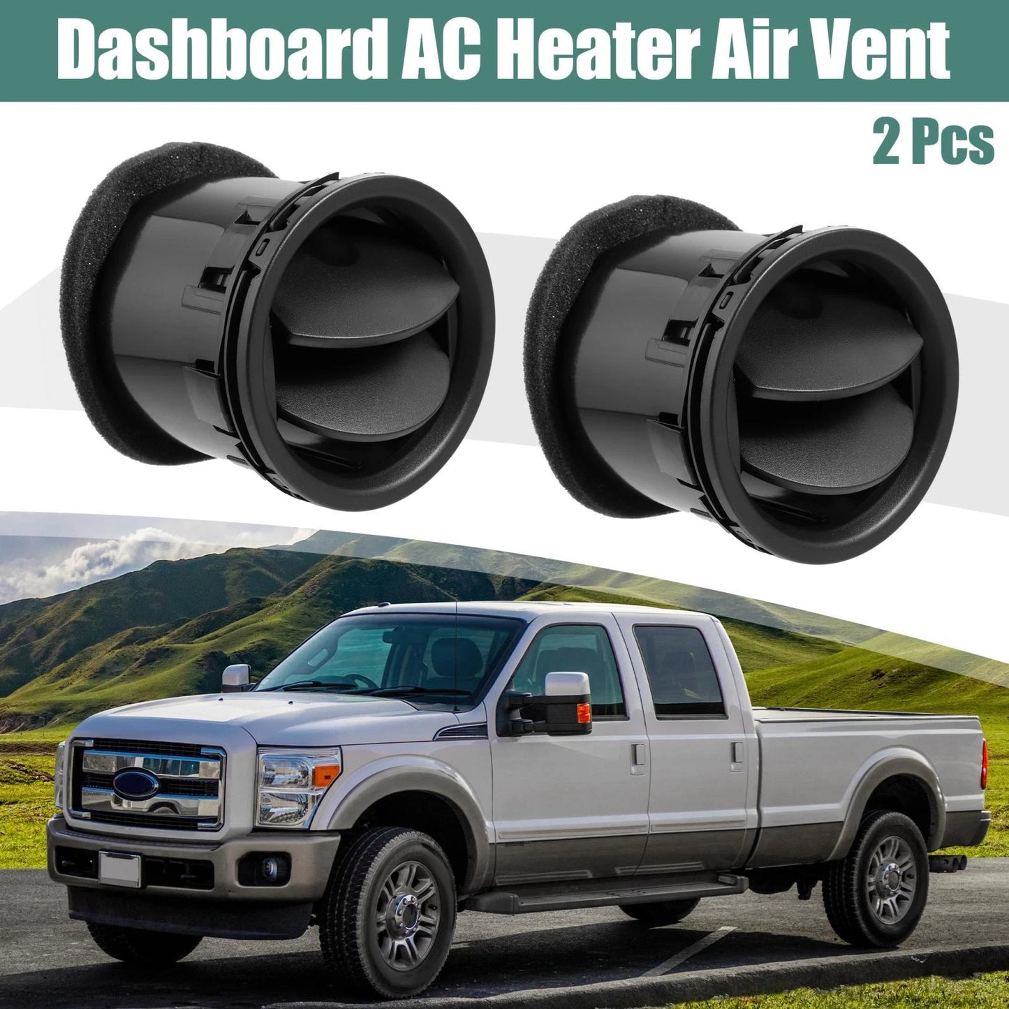 2 x Car Front Dashboard Air Vent for Ford F-250 (2008-2010) - Black