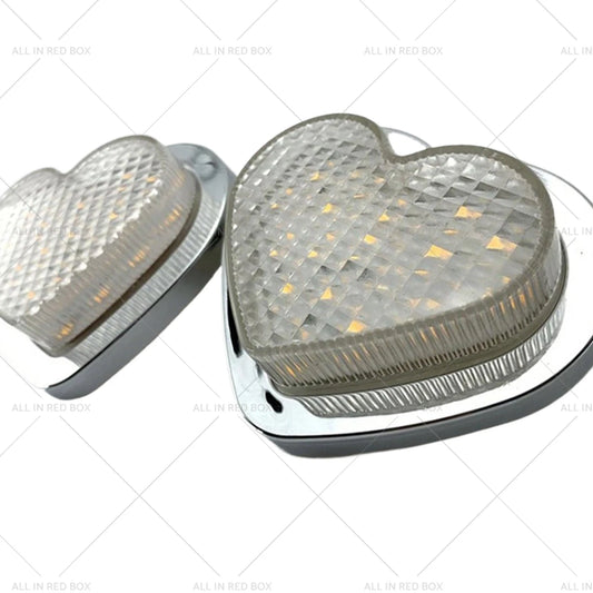 12V LED Side Marker Indicators - Clear Flash for Heart