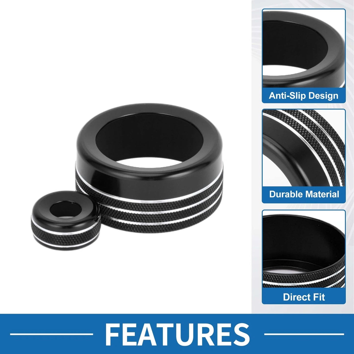 4WD Drive Mode & Mirror Knob Cover for Toyota Tundra (2022-2023)  Black