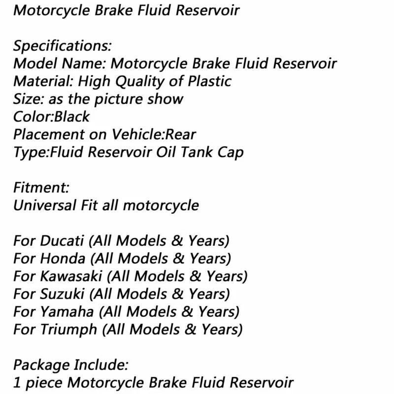 Rear Brake Fluid Reservoir for Motorcycle F2