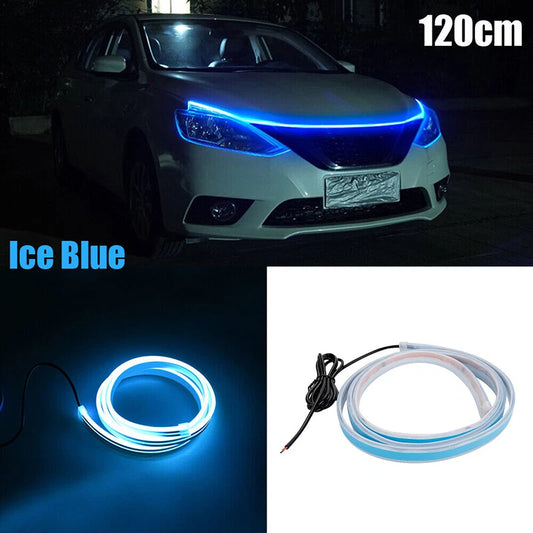 120cm Dynamic LED Hood Light Strip for Car - Daytime Running Lights