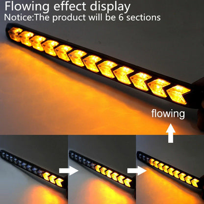 2 x LED Amber/White Switchback Flowing Strip Arrow DRL Turn Signal Light for Car