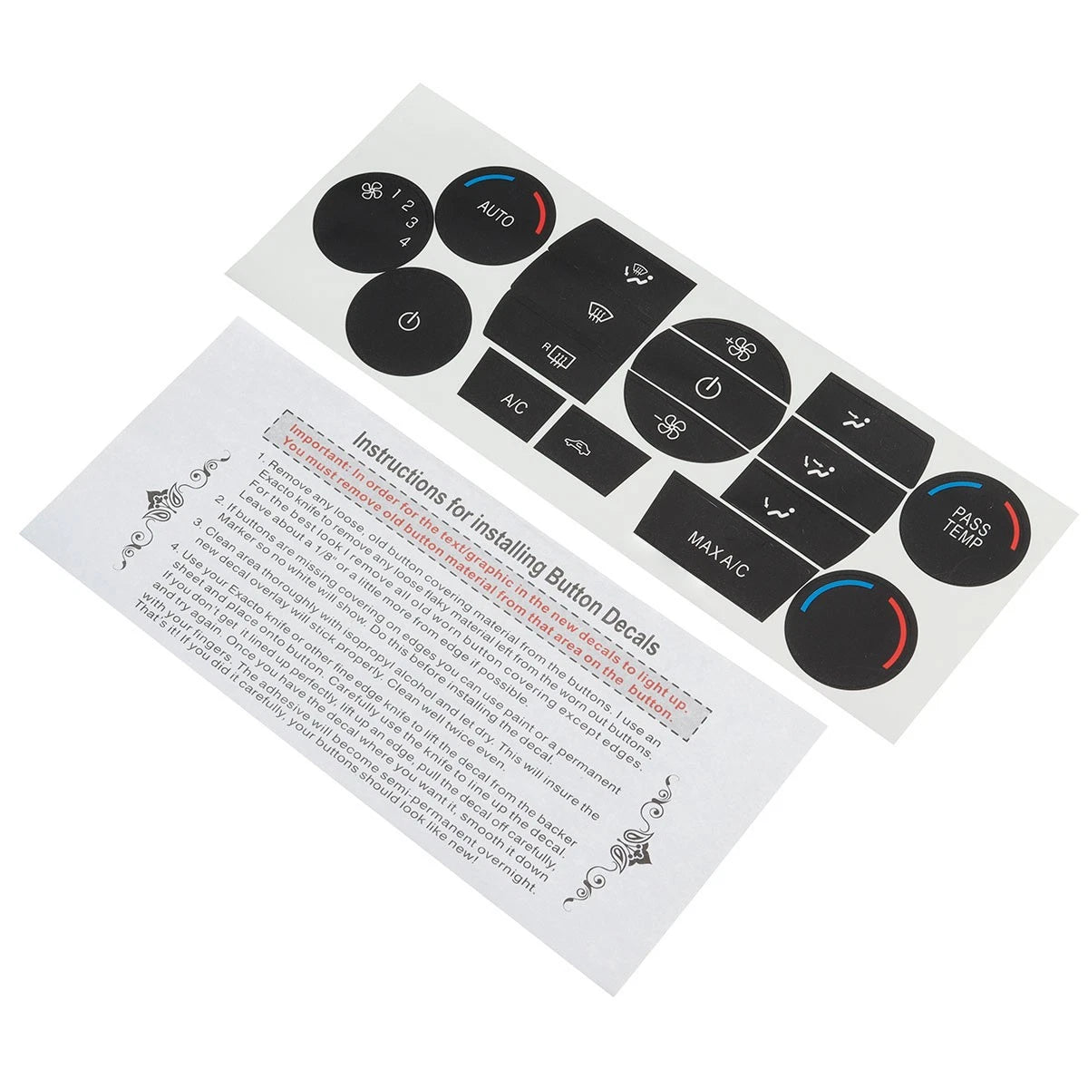 Heater AC Climate Control Button Repair Decal Stickers for Ford Escape Fusion